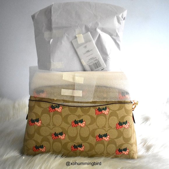 Coach | Mini Lillie Carryall In Signature Canvas With Strawberry Print - Picture 7 of 12